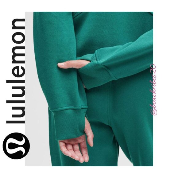 LULULEMON ATHLETICA Scuba Oversized Funnel-Neck Half Zip Teal Lagoon M/L NWT - Picture 5 of 6